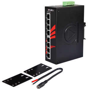 Antaira LNP-0800-60-24 (-T) 8-Port  PoE+ Unmanaged Ethernet Switch, 30 or 60 W/Port